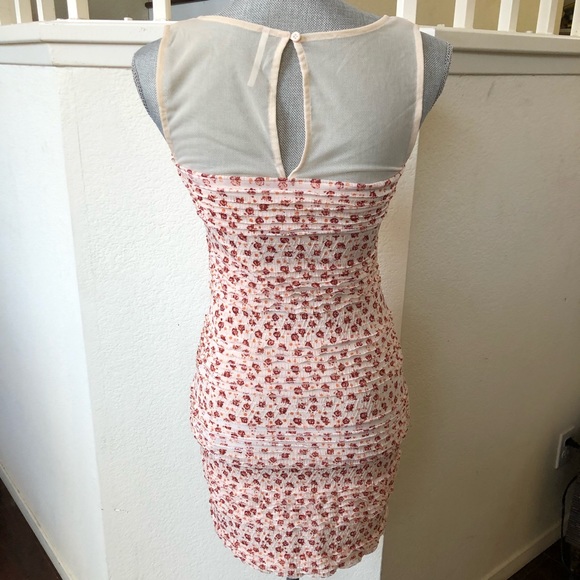 Free People Cream Floral Body Con Dress Size XS - Picture 6 of 8